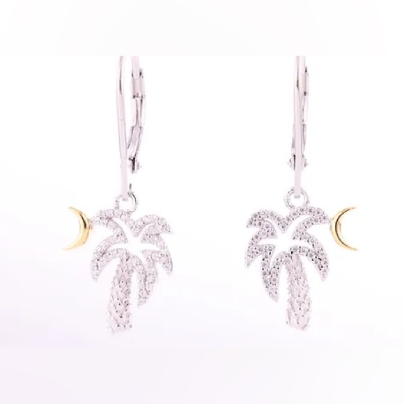 Cara Mia USA Monarch 'Palmetto Tree' Cara Mia sterling silver Dangle Earrings - Picture 1 of 1
